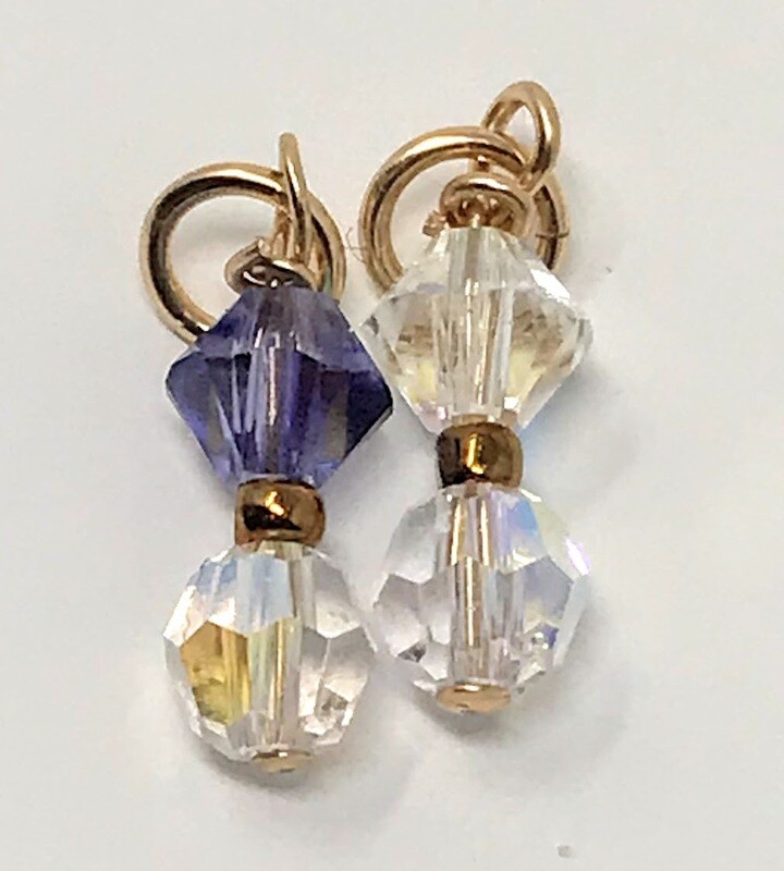 J-Amethyst &amp; Crystal Dangles (set)