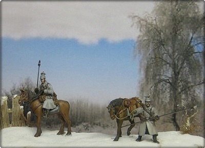 Preußische Ulanen Patroullie in Ostgalizien