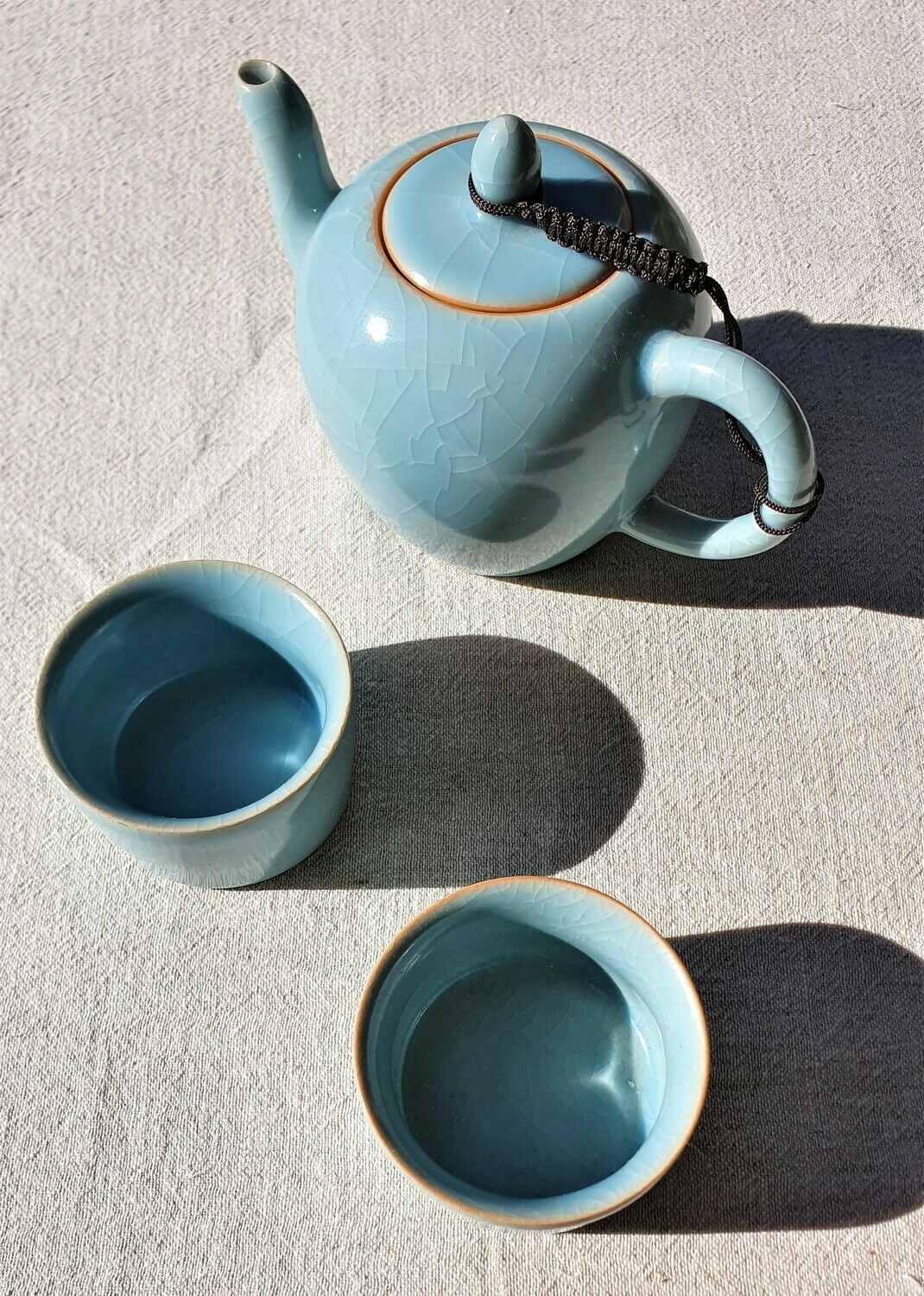 Blue Ruyao Pots, Cups and Gaiwan