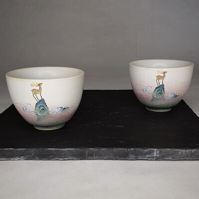 Mountain Deer and Crane cups
