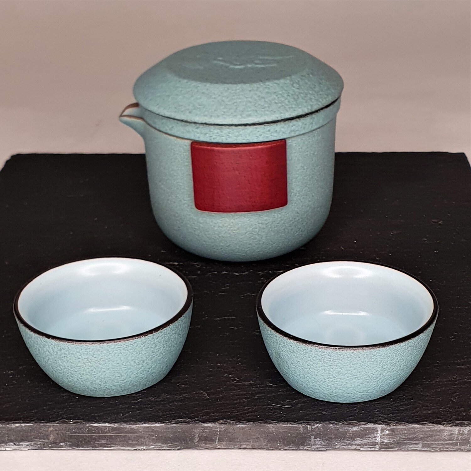 Travel Gaiwan set, Choose a colour: Style A : Aqua/Stone
