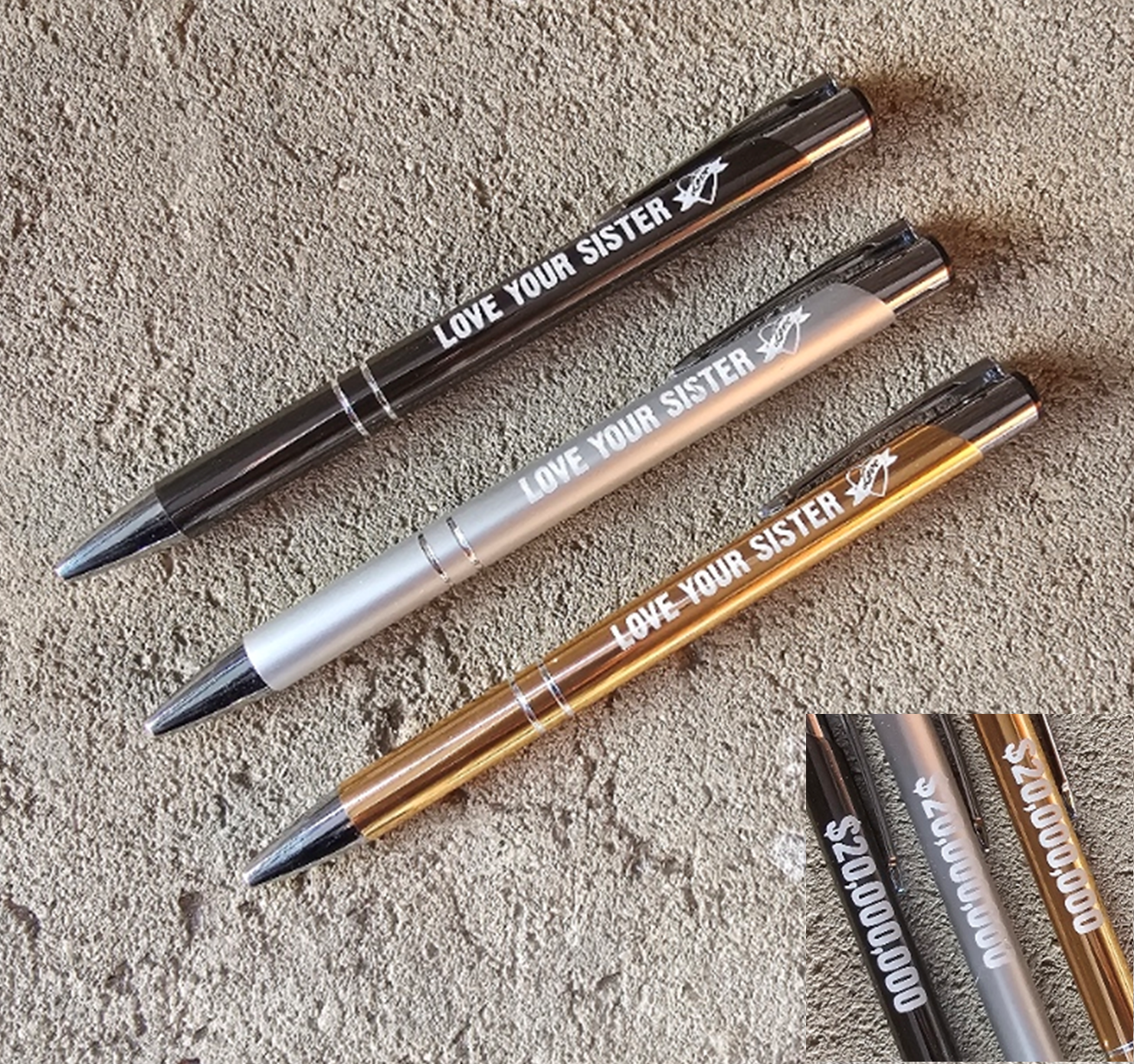 $20M Shiny Metal Pens