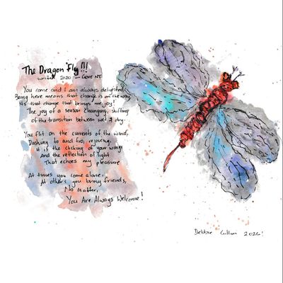 Debbie Gillon - 'The Dragon Fly' Print - Shipping May
