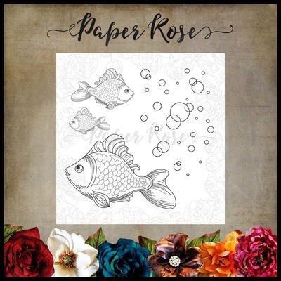 Paper Rose - Clear Stamp Set - Fish &amp; Bubbles 