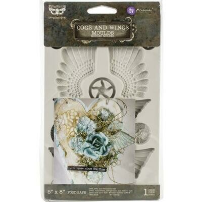 Prima Marketing - Re-design Decor Mould - 5&quot;x8&quot; - Cogs and Wings 