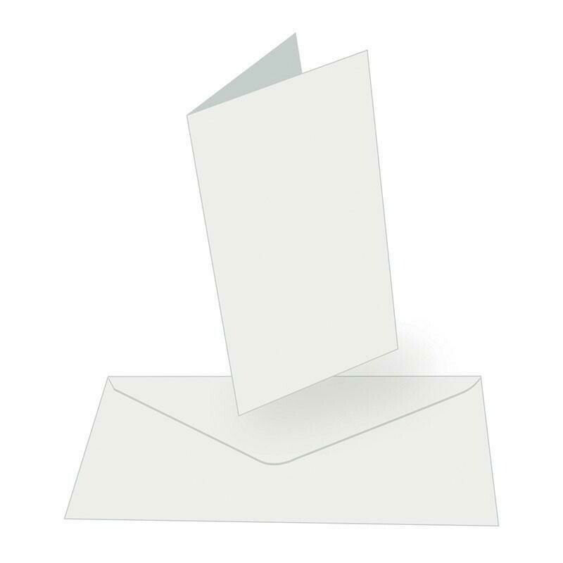 Card blanks - Tall (DL) Card + envelope set - White (50 pack)