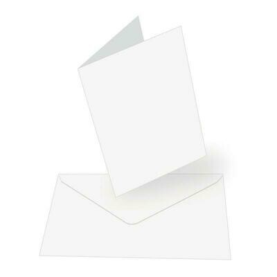 Card blanks - A6 Card + envelope set - White (50 pack)