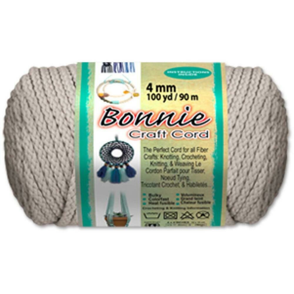 Bonnie Macrame Craft Cord 4mm - Lambswool (100yds)