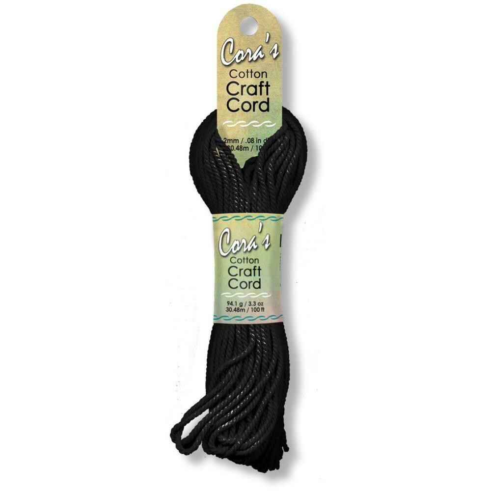 Cora&#39;s Cotton Craft Cord 2mm - Black - Macrame