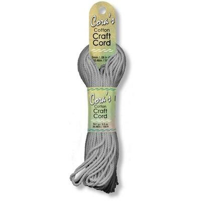 Cora&#39;s Cotton Craft Cord 2mm - Charcoal - Macrame