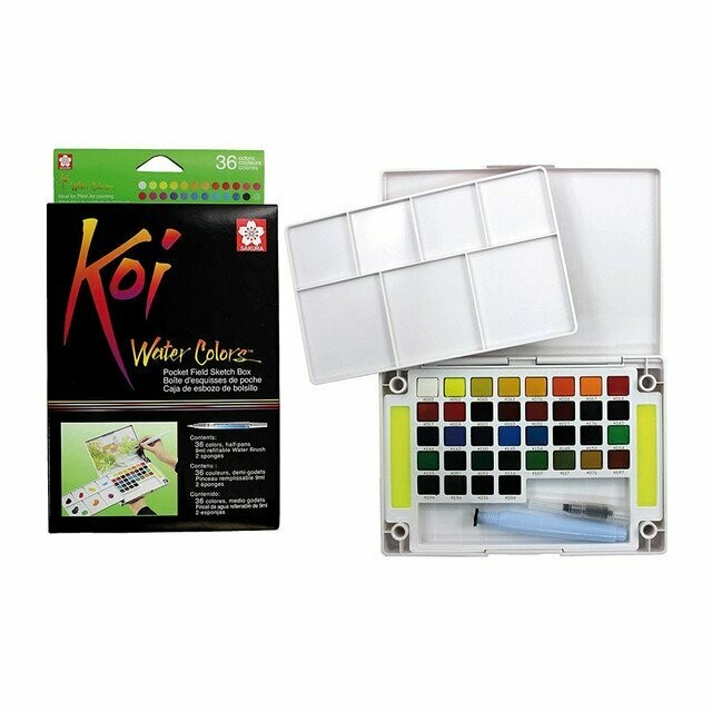 Koi Watercolour Field Box - 36 Assorted