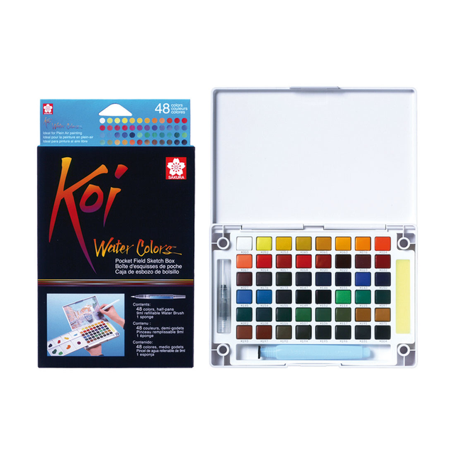 Koi Watercolour Field Box - 48 Assorted