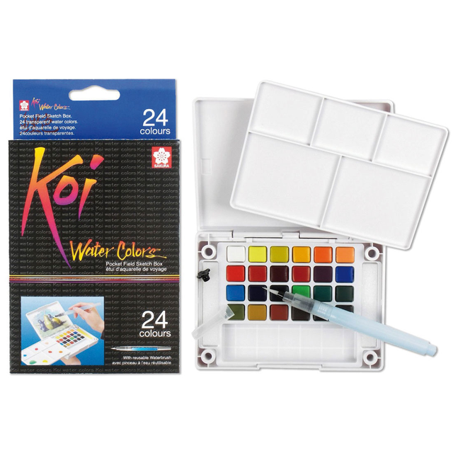 Koi Watercolour Field Box - 24 Assorted