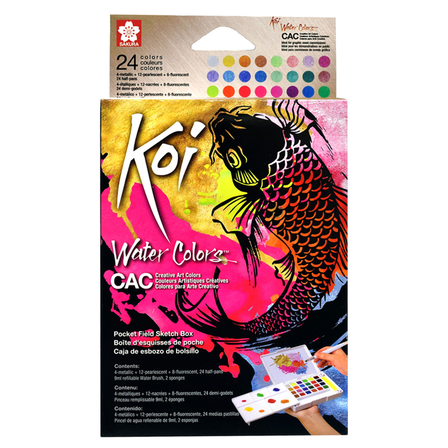 Koi Creative Art Watercolour Field Box - 24 Assorted