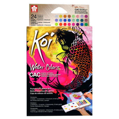 Koi Creative Art Watercolour Field Box - 24 Assorted