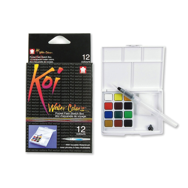 Koi Watercolour Field Box - 12 Assorted