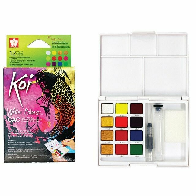 Koi Creative Art Watercolour Field Box - 12 Assorted