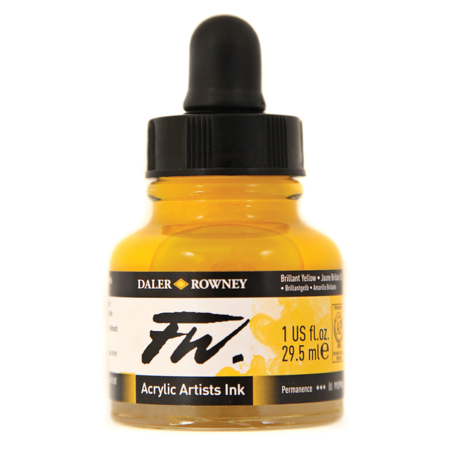 Daler- Rowney FW Acrylic Artist&#39;s Ink - Brilliant Yellow 29.5ml