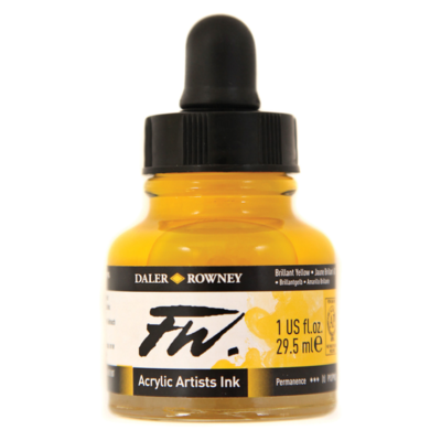 Daler- Rowney FW Acrylic Artist&#39;s Ink - Brilliant Yellow 29.5ml
