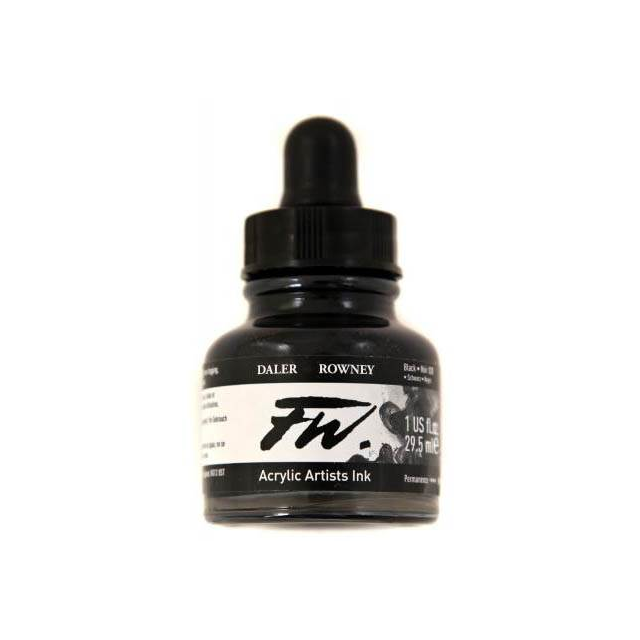 Daler- Rowney FW Acrylic Artist&#39;s Ink - Black (India) 29.5ml