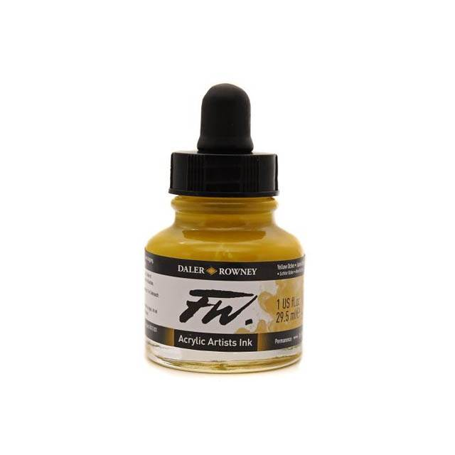 Daler- Rowney FW Acrylic Artist&#39;s Ink - Yellow Ochre 29.5ml