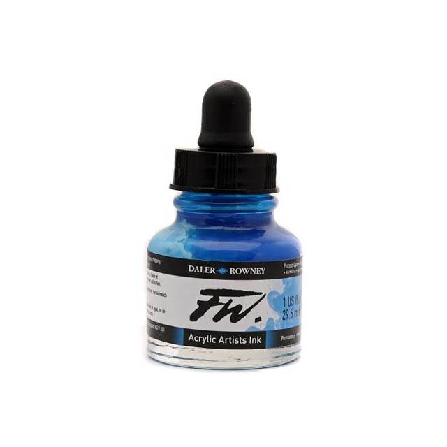 Daler- Rowney FW Acrylic Artist&#39;s Ink - Process Cyan 29.5ml