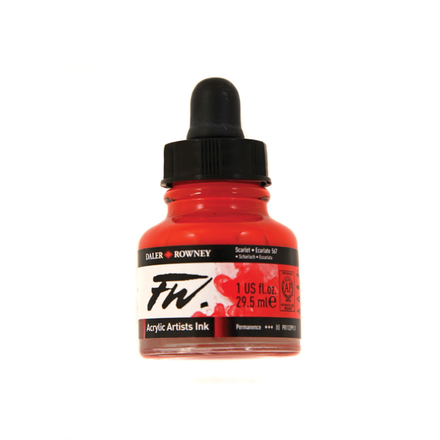 Daler- Rowney FW Acrylic Artist&#39;s Ink - Scarlet 29.5ml