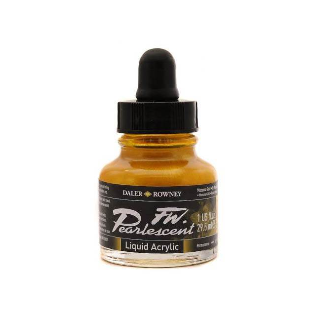 Daler-Rowney FW Pearlescent Acrylic Ink - Mazuma Gold 29.5ml