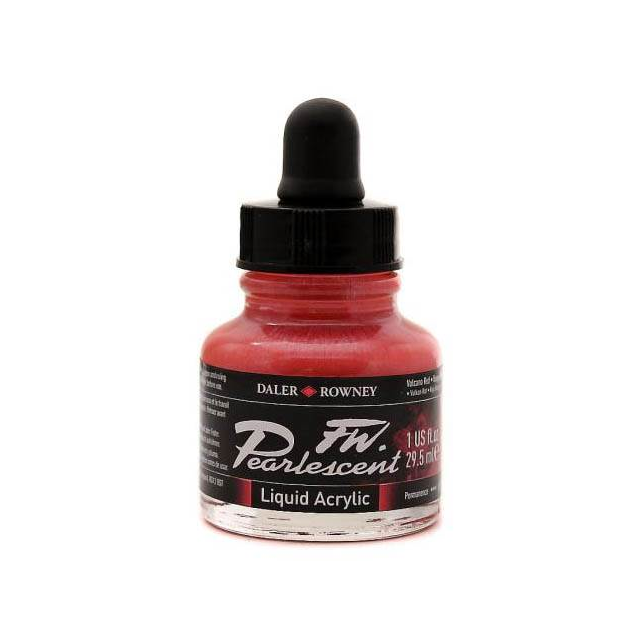 Daler-Rowney FW Pearlescent Acrylic Ink - Volcano Red 29.5ml