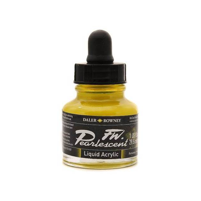 Daler-Rowney FW Pearlescent Acrylic Ink - Hot Cool Yellow 29.5ml