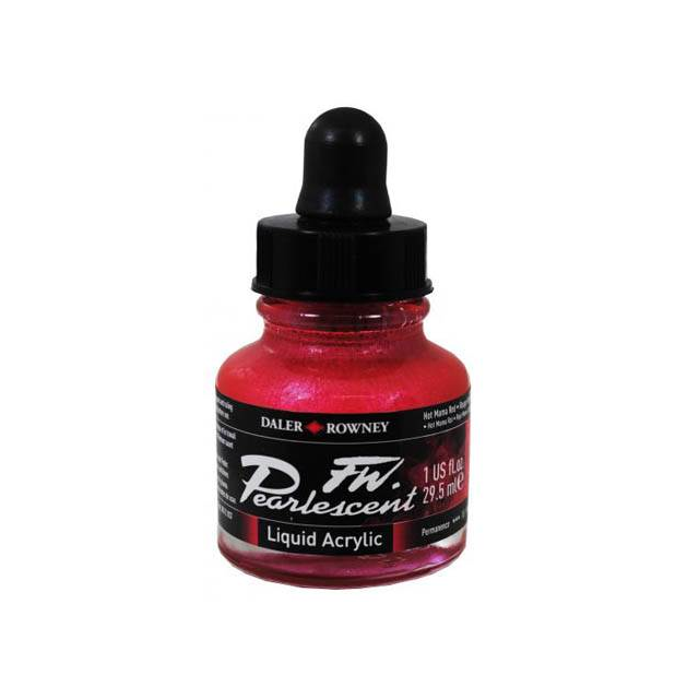 Daler-Rowney FW Pearlescent Acrylic Ink - Hot Mama Red 29.5ml