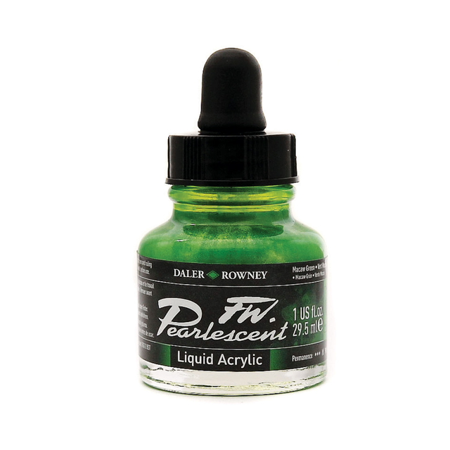 Daler-Rowney FW Pearlescent Acrylic Ink - Macaw Green 29.5ml