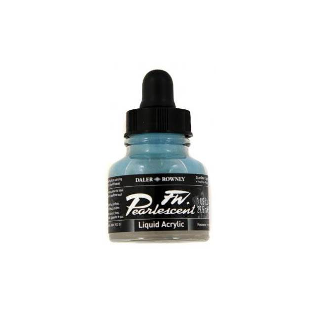 Daler-Rowney FW Pearlescent Acrylic Ink - Silver Pearl 29.5ml