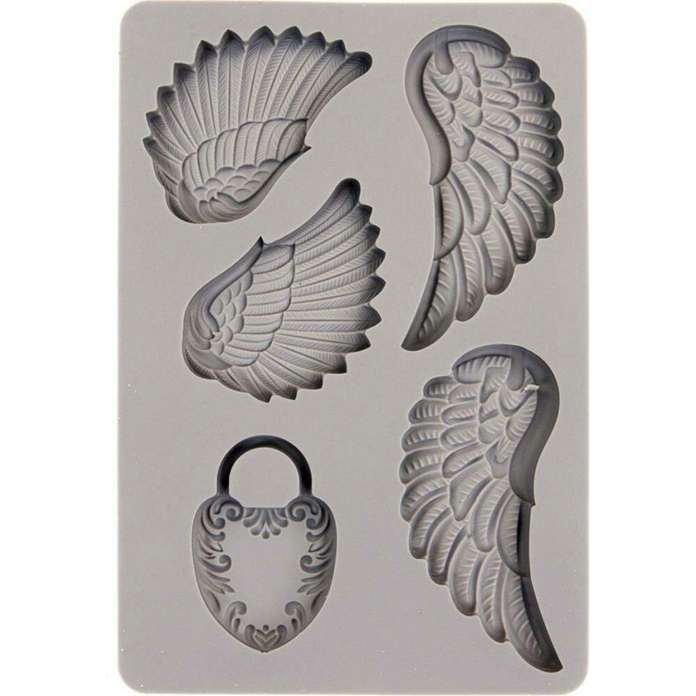 Prima Marketing Decor Mould - Wings & Locket 4"×6" Re-design  by Finnabair