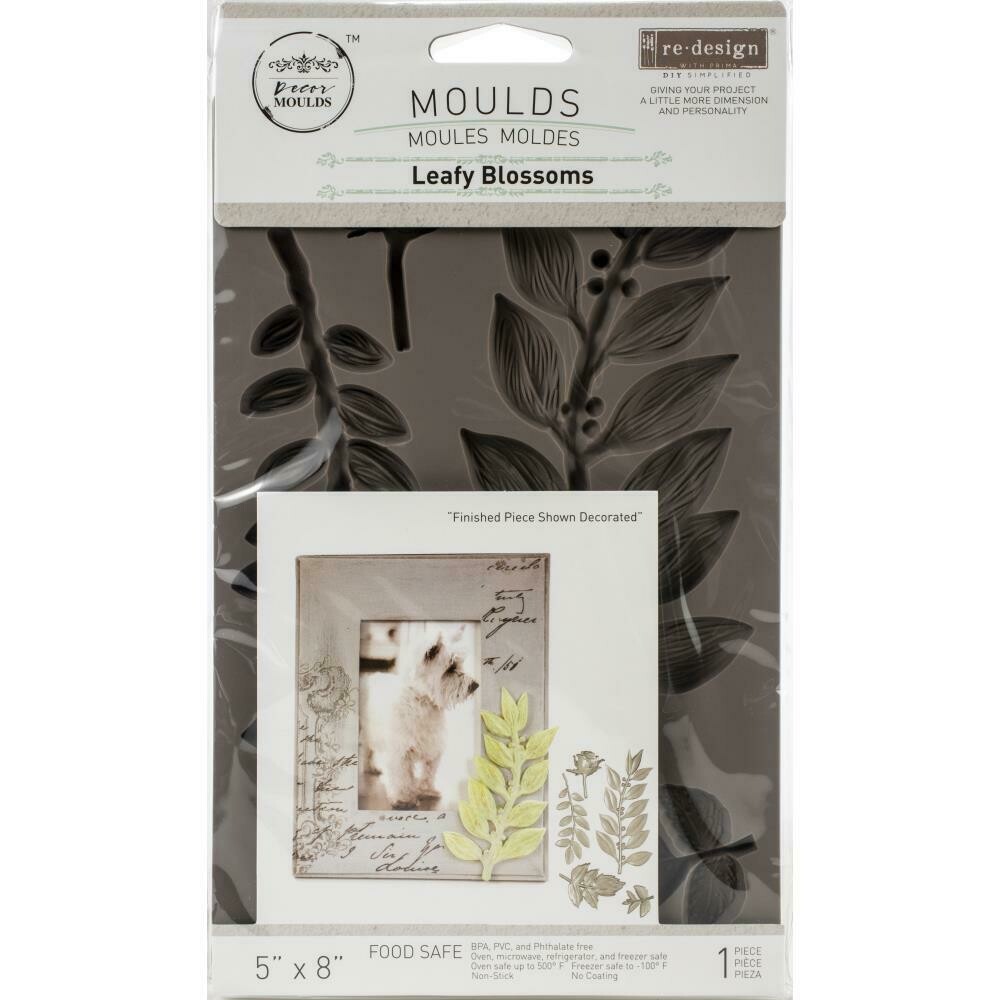 Prima Marketing Decor Mould - Leafy Blossoms - Re-design  5"×8"