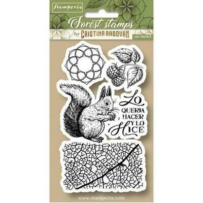 Stamperia Forest Squirrel - HD Unmounted Rubber Stamp 10x16.5cm