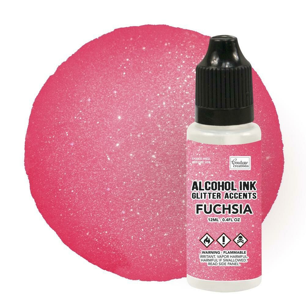 Alcohol Ink Glitter Accents - Fuchsia - 12mL