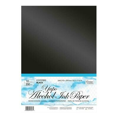 Couture Creations - A4 Synthetic Paper ( yupo style ) - 200gsm Black - 10pk Alcohol ink paper