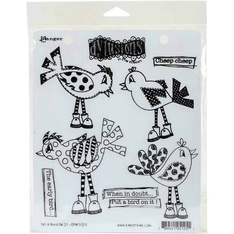 Dyan Reaveley&#39;s Dylusions Cling Stamp - Put A Bird On It