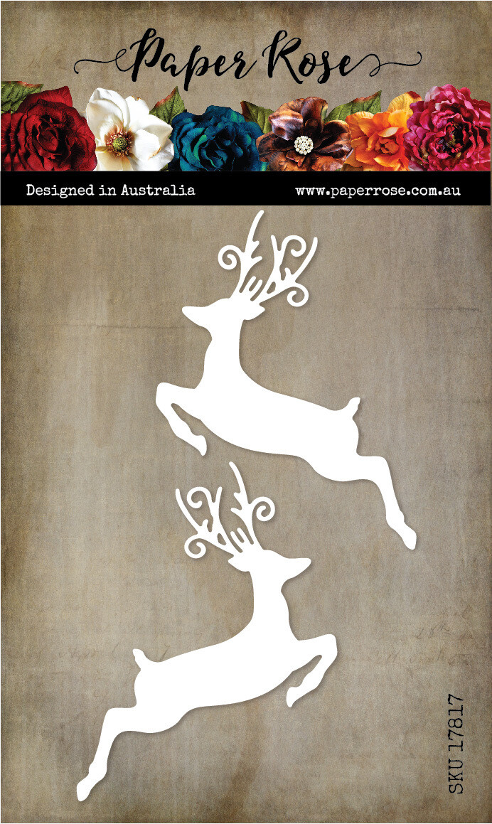 Paper Rose Metal Die - Jumping Reindeer