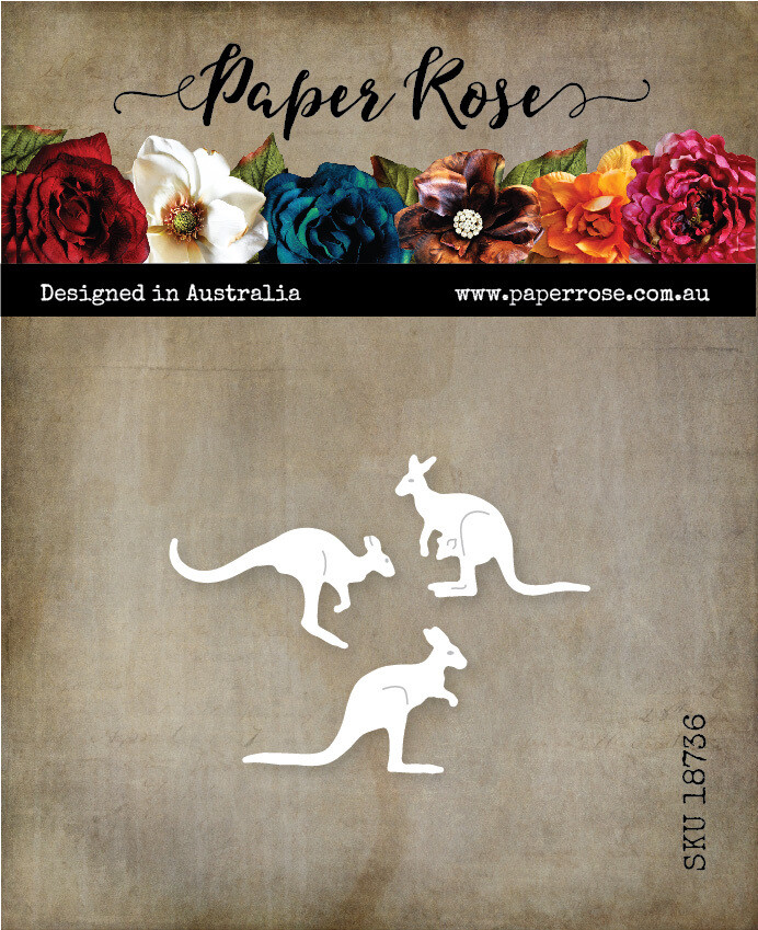Paper Rose Metal Die - Kangaroo Trio Small