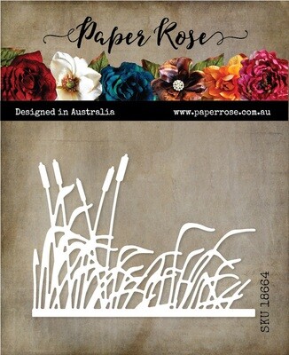 Paper Rose Metal Die - Cattails & Grass Border