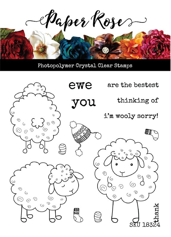 Paper Rose - Clear Stamp Set - Wooly Sorry 4&quot;x4&quot; 