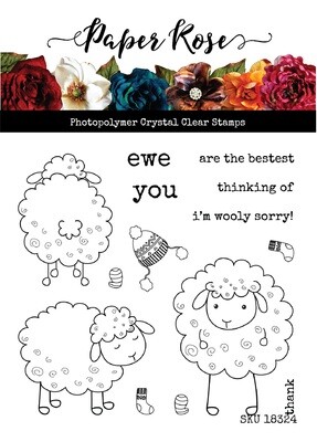 Paper Rose - Clear Stamp Set - Wooly Sorry 4&quot;x4&quot; 