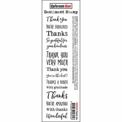 Darkroom Door - word strip Rubber Stamp Set - Thank You Sentiment 