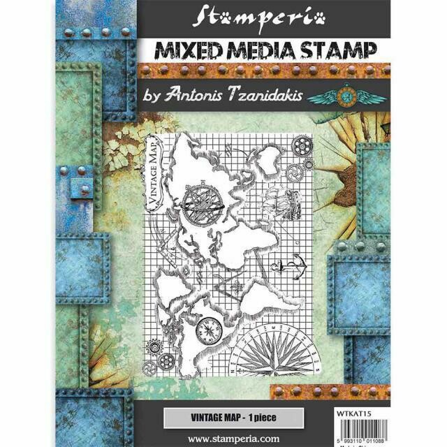 Stamperia - Sir Vagabond - Stamp Set Vintage Map - by Antonis Tzanidakis