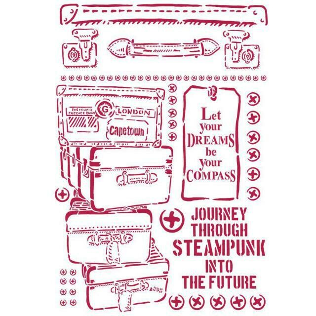Stamperia Lady Vagabond Luggage - Stencil 21x29.7cm