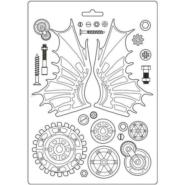 Stamperia - A4 Lady Vagabond Fly Machine - Soft Mould