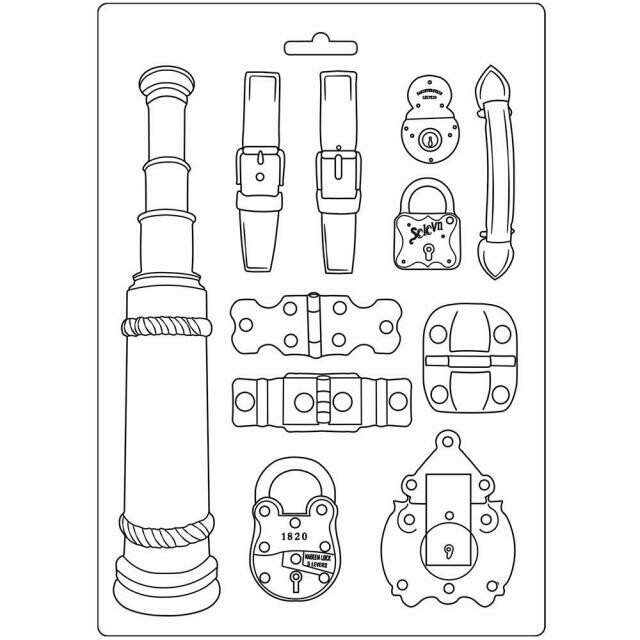 Stamperia - A4 Lady Vagabond Belts &amp; Fasteners - Soft Mould