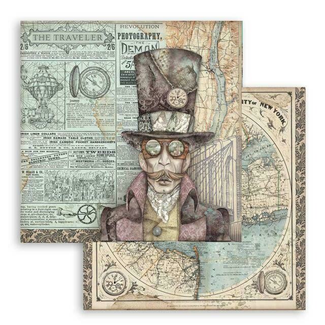 Stamperia - Sir Vagabond - 12&quot;×12&quot; Double-sided Paper by Antonis Tzanidakis 